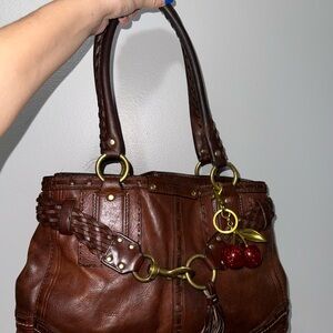 SOLD Coach Y2K Brown Leather Hampton Shoulder Bag